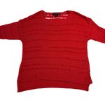 August Silk  Red See Through Lightweight Sweater‎ Women’s Size Medium Photo 0