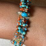 Micro beaded Sea Glass Bracelet EUC Toggle Orange Photo 3