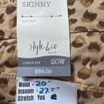 Style & Co  Plus Size 20W Leopard Print Skinny Mid Rise Curvy Fit Jeans Photo 2