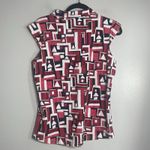 IBKUL Sleeveless Polo Shirt Large Black Red Golf Active Performance Cap Sleeve Photo 8