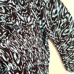 Solace London Blue Latia Animal Print High Neck Plisse Top US 4 Photo 4