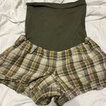 Motherhood Oh baby by  green plaid shorts in large Photo 0