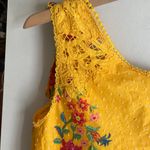 Farm Rio Flower Dream One-Shoulder Embroidered Blouse Yellow Multi Photo 9