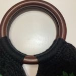 Crochet Rose Tote Bag โ Black & Red Handmade Boho Floral 70s-Inspired Purse Photo 4