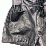 TGLA High Waist Faux Leather Shirts with Bow Belt Black Size M Photo 10