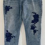 True Religion Jeans Womens Sz 32 Cameron Slim Boyfriend Blue Embroidered Y2K Photo 0