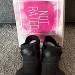 Not Rated  Black and Tan Strappy Sandals Photo 0