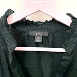 J.Crew  Ruffle-Trim V-neck Popover in Clip Dot Black Size S Photo 3