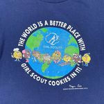 VINTAGE 1997 The World is a Better Place with Girl Scout Cookies in it! Tee Blue Photo 2