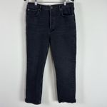 AGOLDE  Hogh Rise Riley Crop in Washed Black Button Fly Size 32‎ Photo 2