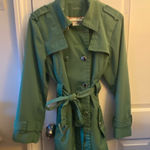 Calvin Klein  Kelly Green Trench Coat  Photo 0