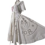 Christian Dior White Mid-Length Shirtdress Cotton Silk Blend with Motif 38 6 Photo 8