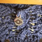 Anthro Knitted & Knotted Open Knit Navy Blue Crochet Sheer Panel Cozy Sweater M Size M Photo 1