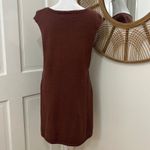 FP Beach  Sz M Textured Knit Coverup Tunic Dress Side Slit Boho Chocolate Brown Photo 3