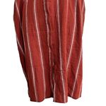 Blu Dahlia Button Front Shirt Dress Red orange white Striped in size L Size L Photo 3
