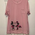 Disney  PARKS WOMEN'S KISSING MINNIE & MICKEY MOUSE SHIRT, TOP.‎ XXL, PINK Photo 0
