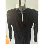 Women's Dark Green Velvet V Neck Long Sleeve Long with Slit Dress size Small Photo 1