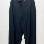 Naturals D&Co. Linen Blend Beach Vacation Relaxed Coastal Womens Pants Size XL Black Photo 0
