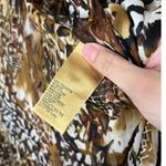 Kasper 2X Animal Print Sheer Chiffon Open Front Cardigan Lightweight Blouse Top Brown Size XXL Photo 3