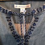Southern Tide Brinkley Blouse Chambray Tassels Ruffle Sleeve Sz M NWT Great Gift Photo 7