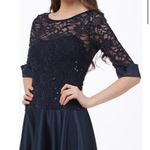 JS Collections JS COLLECTION  Navy Sequin Lace Sleeve Drop Waist Evening Gown size 14 Photo 11
