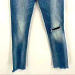 ZARA  Z1975 Women's Blue Denim Mid Rise Raw Hem Distressed Jeans Size 6‎ Photo 4