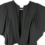 Leith Black Short Batwing Sleeve Round Neck Stretchy Blouse Size S Photo 2