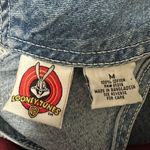 Looney Tunes Denim Cropped Overalls Tweety Sz Medium Photo 4