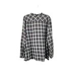 Eddie Bauer Flannel Blouse Women’s XL Used Button Front Roll Tab Arms Photo 10