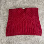 Blarney Woollen Mills 100% Merino Wool Made in Ireland Cable Knit Poncho Sweater Red Size M Photo 2