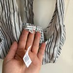 American Eagle  Outfitters White and Blue Stripe Tie Halter Tank Crop Top Size XS Photo 4