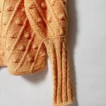 Ces Femme Sweater Dot Wool Mohair Textured Bobble Chevron Lattis Fall Chunky S Orange Photo 6