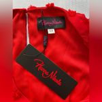 Chiffon Swiss Dot Empire Dress Plus Size Red Long Sheer Sleeve Elastic Waist 18W Photo 6