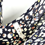 MTS size small short sleeve blouse flare sleeve colorful dot like pattern Black Photo 2