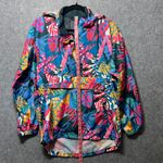 Lauren James  Pullover‎ Anorak Jacket Tropical Print Rain Windbreaker Small Photo 4