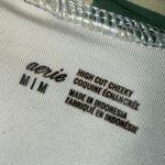 Aerie Neutral Green Striped Two Piece Bikini Set High Waisted Bottoms medium Photo 1