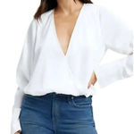 Good American  Ivory Satin Blouse NWT Sz. 3 (US L) Photo 0
