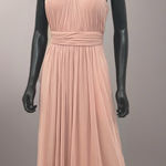 Birdy Grey ‎ Kiko Grecian Halter Bridesmaid Dress Pale Blush Pink M Classic Photo 0