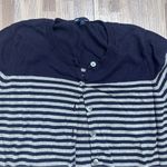 Gap  Women's Navy Blue and Gray Striped Lightweight Cardigan, Size Large Photo 1