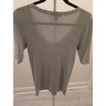 Ralph Lauren Gray Pima Cotton V-Neck Elbow Sleeve T-Shirt Top Womens L Classic Photo 4