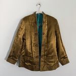 Double Fortune Reversible Satin Jacquard Asian Kimono Jacket Blue Size L Photo 3