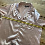 Nasty Gal Rose Gold Satin Pajama Style Long Sleeve Shirt 6 Photo 2