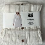 Frye  White Denim Long Sleeve
Button Front Mini Shirtdress Pockets Photo 3