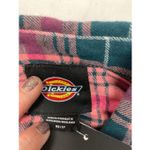 Dickies  Juniors Womens Long Sleeve Loose Fit Button-Down Shirt Pink Plaid‎ XS Photo 5