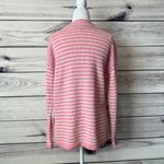 Talbots Pink & White Linen Cotton Blend V Neck Knit Sweater Photo 7