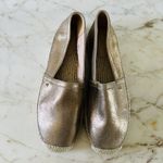 Coach  Casey Metallic Gold Leather Slip-On Espadrille Flats - US 8 Photo 1