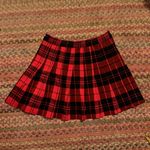 Love Tree RED PLAID PLEATED SCHOOL GIRL SKIRT Photo 3