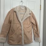 Lovers + Friends Elise Faux Shearling Coat in Nude Photo 3