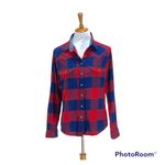 Jachs Girlfriend Jach’s Girlfriend Bea Buffalo Check button down flannel shirt blue red size S Gently worn; EUC Photo 1