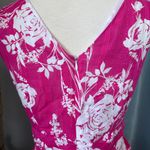 dressbarn Pink and White Floral Midi Dress Size 12 Photo 3